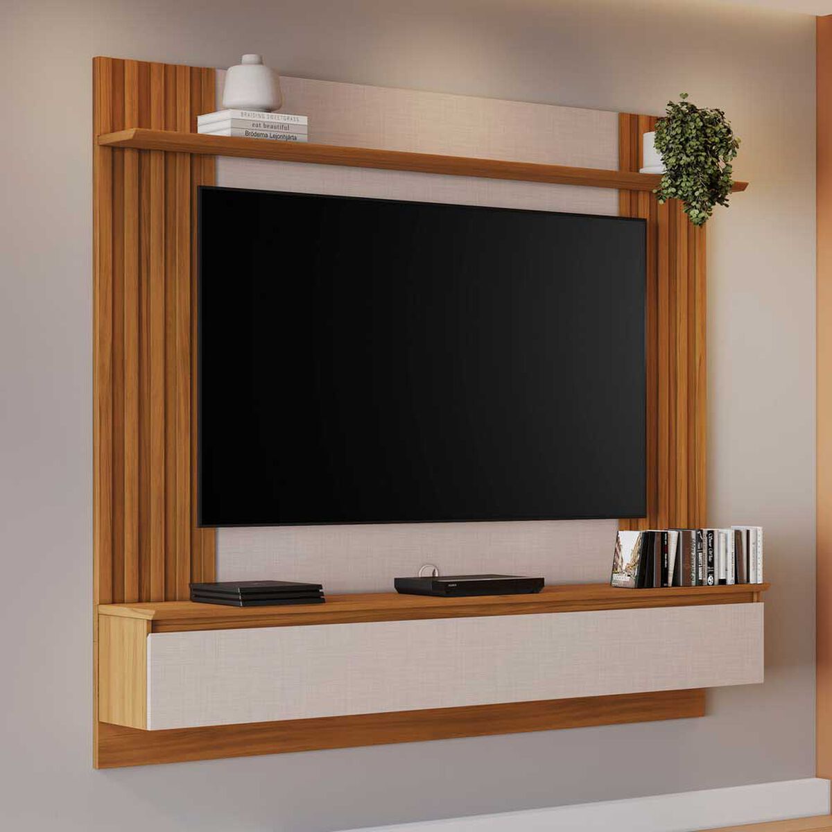 panel rack tv mali Hasta 60" Off White/Freijo