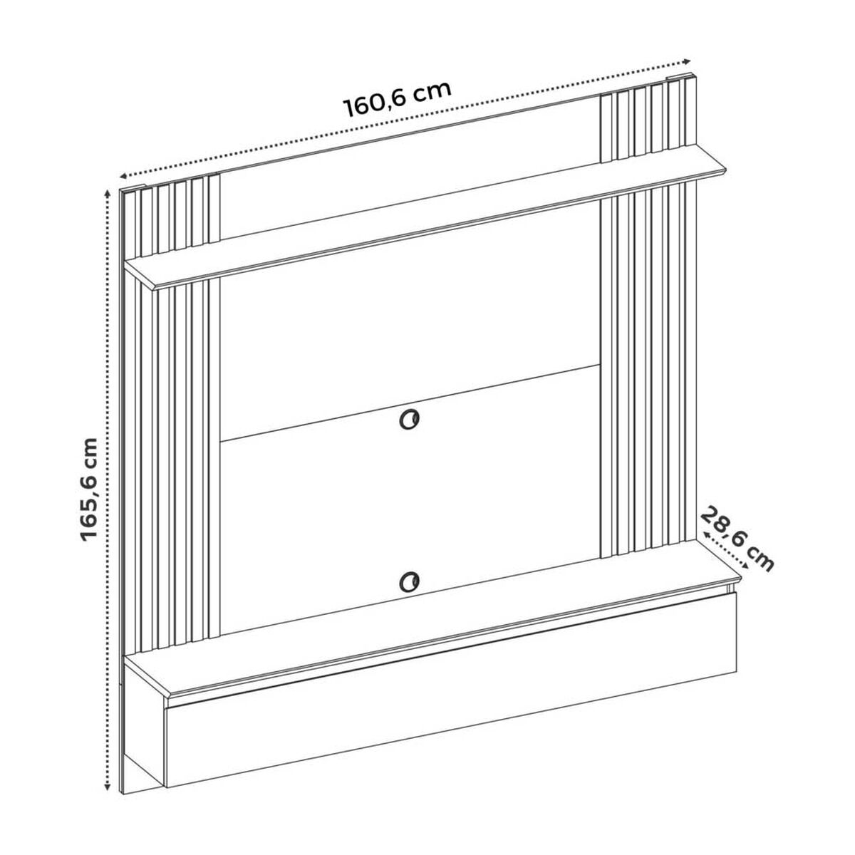 panel rack tv mali Hasta 60" Off White/Freijo - Imagen 4